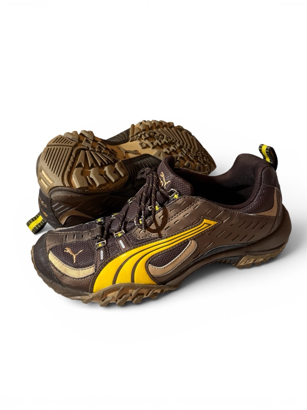 Vintage PUMA Darby Trail Racer Trail Runners Brown/Yellow